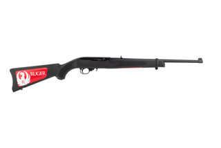 Ruger 1022 rifle features a black synthetic stock